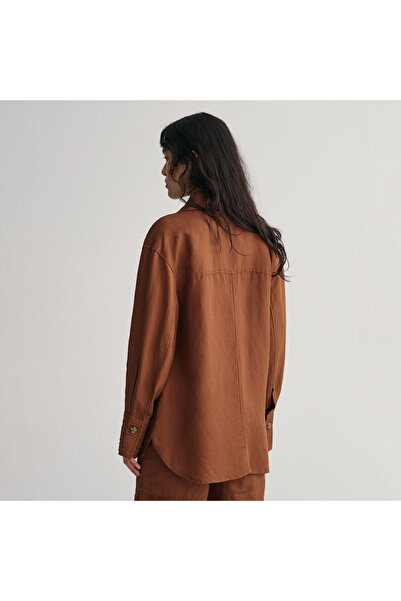 Gant Kadın Kahverengi Relaxed Fit Klasik Yaka Ceket