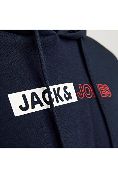 Jack & Jones Мъжки суитшърт с качулка Jack&jones Hood Corp Logo Play Noos, тъмносин