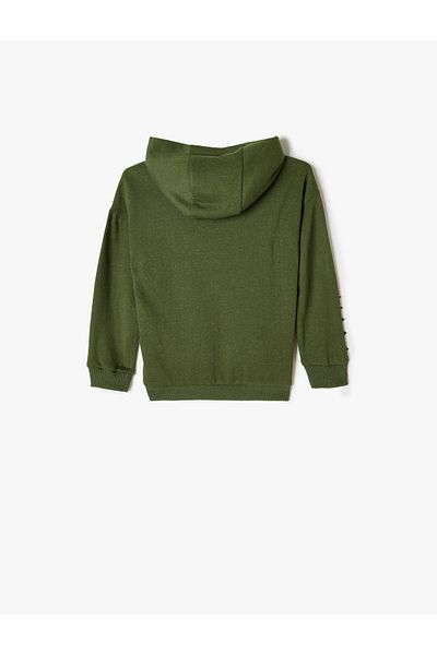 Koton Dinosaurier-bedrucktes Kapuzen-Langarm-Sweatshirt