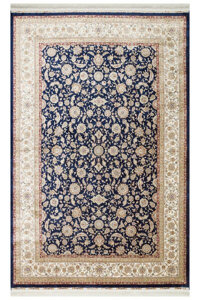 Eko Halı ISFAHAN ISF 03 NAVY CREAM Klasik Desenli Yüksek Kalite Sık Dokuma Ma...