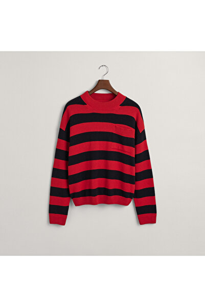 Gant Erkek Kırmızı Relaxed Fit Bisiklet Yaka Kazak