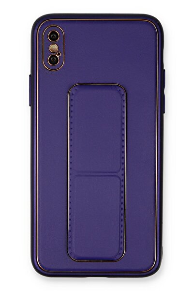 NewFace حافظة آيفون X من جلد كوكو مع حامل - أرجواني SPTGL