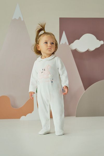 Miny Center Velvet Baby Girl Rompers