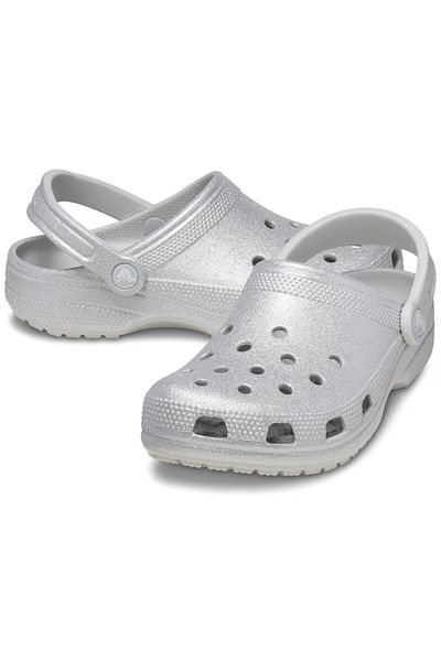 Crocs Unisex Classic Gray Glitter Clog Slippers