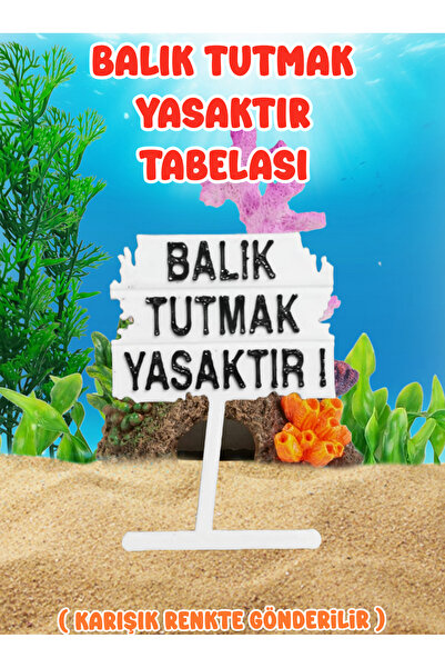 Akvaryum Balık Tutmak Yasaktır / Akvaryum Dekoru / Akvaryum Süsü / Küçük Akva...