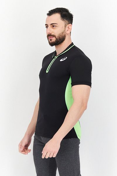 Asics Men Sportswear Fit Short Sleeve Tennis Polo Shirt, Black