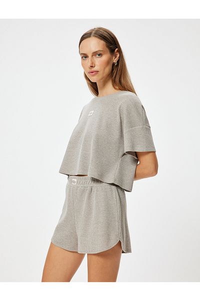Koton Pantaloni scurti de pijama cu talie elastică cu etichetă