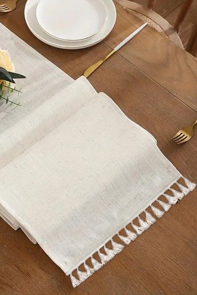 bufidik Denbu Textil Lenjerie Design în stil boem Alergător cu ciucuri 40 x 150 cm