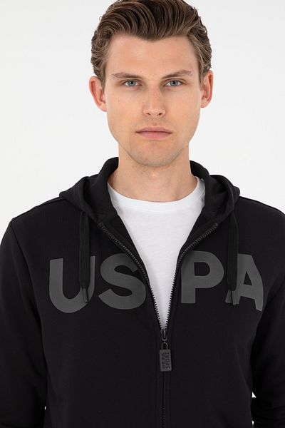 U.S. Polo Assn. Cardigan negru tricotat pentru bărbați 50289029 -vr046