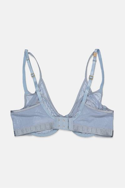 ELLE Women Non Padded Underwired Lace Bra, Light Blue