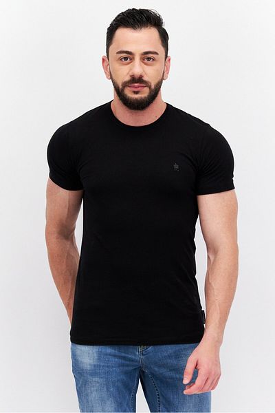 French Connection Men 3 Pack Crew Neck Short Sleeve Brand Logo T Shirt, Multicolor