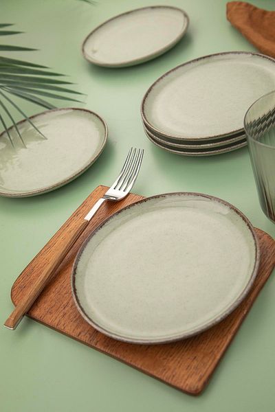 Kütahya Porselen Green Moderna 6 Bucuri 15cm Farfurie Plata