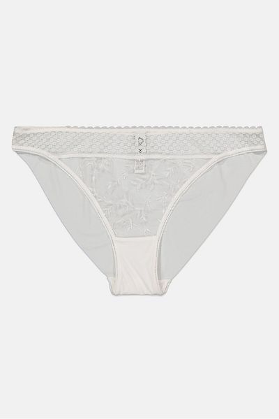Etam Women Textured Pull-on Panty, White