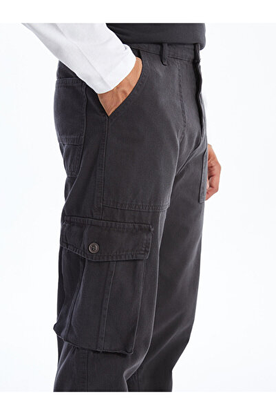 LC Waikiki Gray Standard Mold Gabardine Men's Cargo Pants