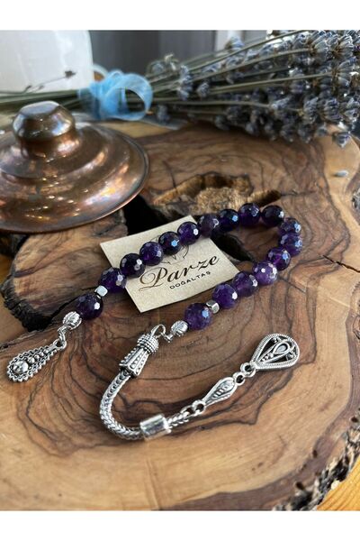 parze doğaltaş مسبحة زازا من حجر الجمشت الطبيعي