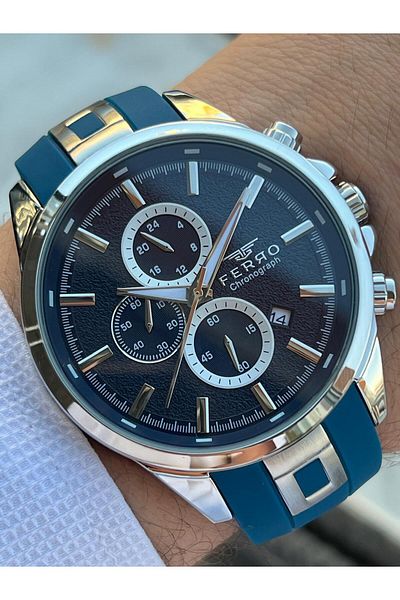 FERRO 30 Mt Water Resistant Men's Wristwatch - Silicone Cord, Internal Functions Active Efm.31380-L3