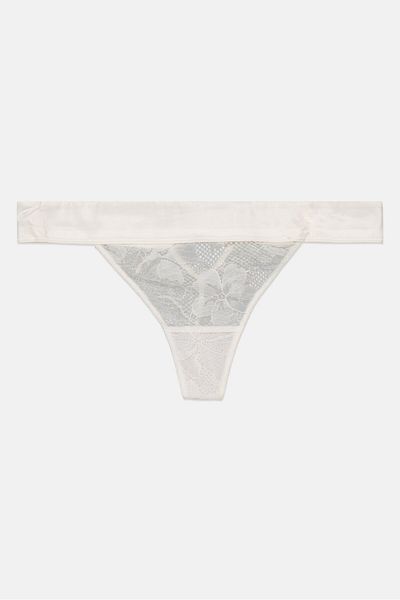 Etam Women Textured Pull On Panty, White