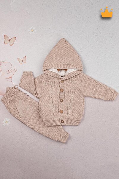 Babyhola Triko Hırka Içi Velsoft Pantolon Içi Astarlı Kız Erkek Bebek Takım 2805