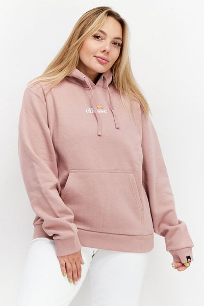 Ellesse Women Hooded Long Sleeve Brand Logo Sweatshirt, Pink