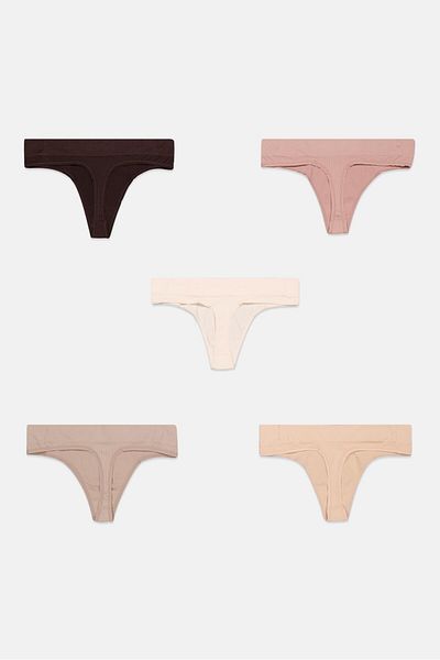 Tahari Women 5 Pack Plain Briefs, Brown