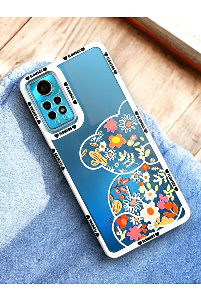 Merwish Xiaomi Redmi Note 12 Pro 4G Uyumlu Çiçekli Tedy Desenli 0.2 mm Kamera...