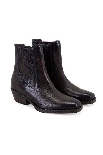 Desa Women's Brown Heeled Leather Cowboy Boots