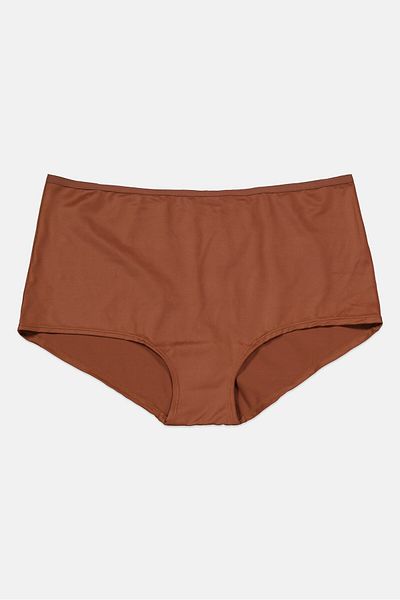 Nude Barre Women Plain Seamless Girlshort Panty, Dark Brown