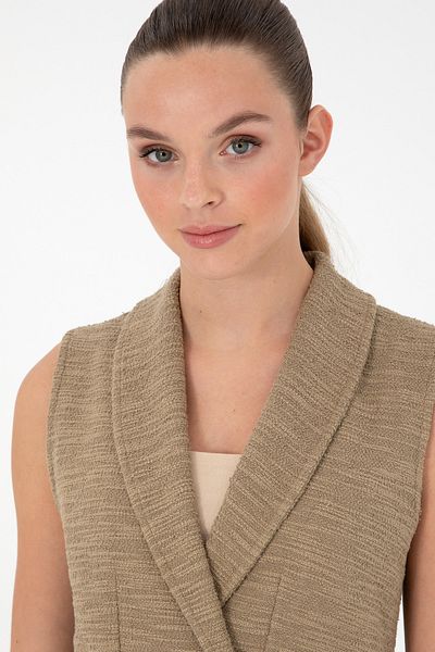 U.S. Polo Assn. Women's Khaki V-Neck Knitted Vest 50282883 -Vr027