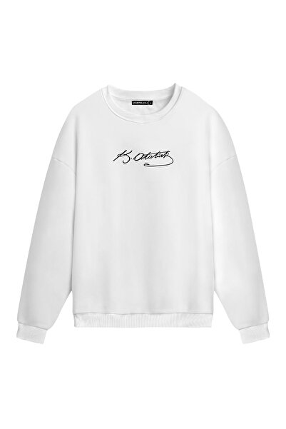Mounte Bianca Унісекс-светр з мандалою і підписом Ататюрка - Regular Sweatshirt