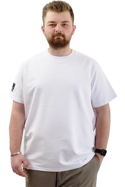 ModeXL Ανδρικό μπλουζάκι Lycra με λαιμόκοψη - Mode XL, Λευκό, U24073