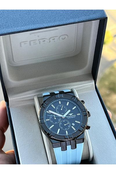 FERRO Silicone Cord Inner Functions Active 30 Mt Water Resistant Men's Wristwatch Efm.11-Zd4