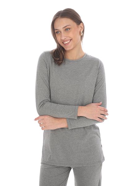 penyebizden Women's Viscose Full Lycra Tunic-Grey Melange
