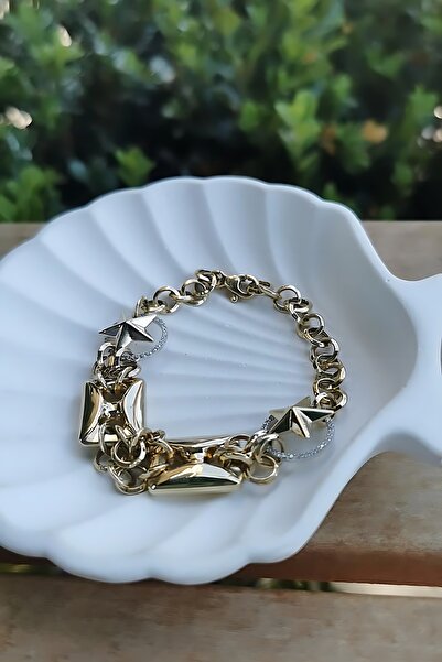 Utku Kuyumculuk 14 Ayar Italyan Yıldızlı Altın Bileklik