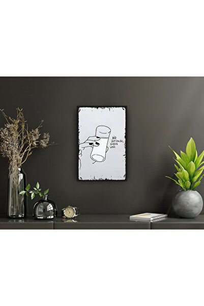 Hayal Poster Rakı Sözleri bir ihtimal daha var retro ahşap poster tablo