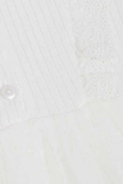 Breeze Girl's Long Sleeve Dress Tulle Embroidered Buttoned 1.5-5 Years, Ecru