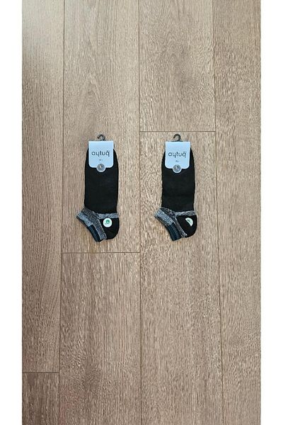 Aytuğ AYTUĞ 2 PAIRS Summer Season Ανδρικά (Μαύρα) χτενισμένα βαμβακερά μποτάκια Κάλτσες - 11263