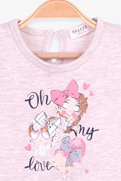 Breeze Girl's Long Sleeve Dress Baby Printed Patterned 1-4 Years, Beige Melange