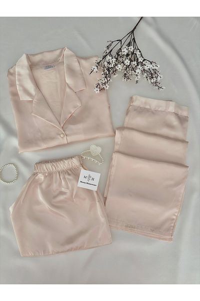 MH Moony Homewears Set pijamale din satin Honey 3 piese