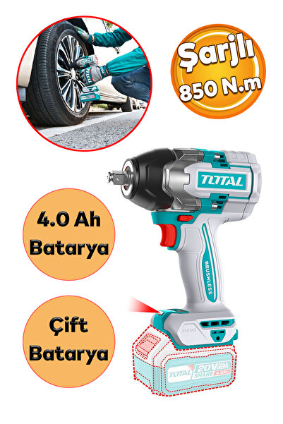 Badem10 Total 850 N.m Şarjlı Li-on 2 Batarya Darbeli Somun Sıkma Sökme Tabanc...
