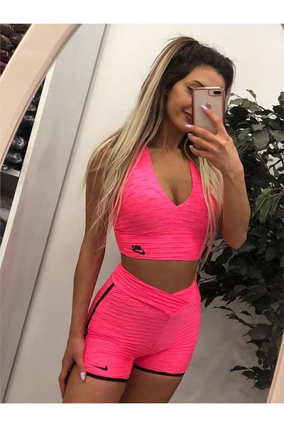 pink and pink Двоен спортен комплект