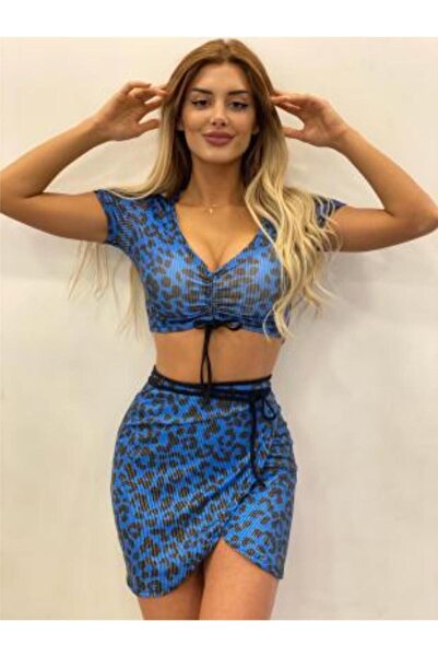 pink and pink Costum dublu cu fusta din stofa cu sclipici