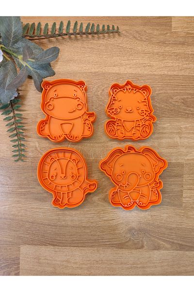 Maflen Cute Hippopotamus Lion Tiger Elephant Cookie Mold and Dough Shaper
