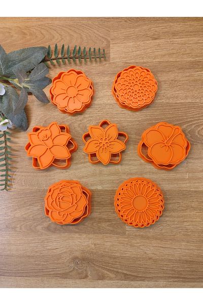 Maflen Cute Flowers Hydrangea Rose Daisy Lily Sunflower Cookie Mold Set