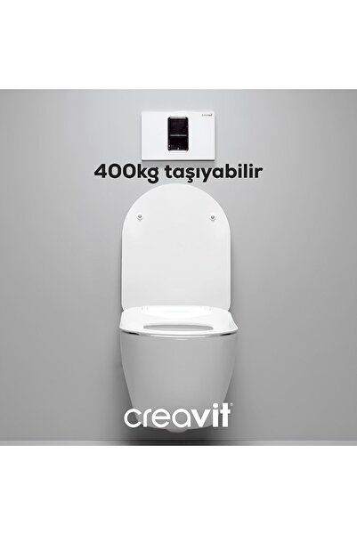 Creavit Fe320 Free Asma Kanallı Klozet, Yavaş Kapak