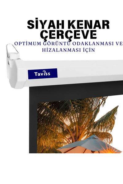 Taviss 240X200 CM STORLU MANUEL PROJEKSİYON PERDESİ