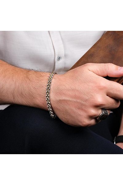 TESBİHCİBABA Reflect Your Style-Gold-Silver Stainless Steel Bracelet