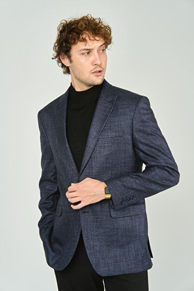 GİO Gio Чоловічий смугастий класичний вовняний піджак - Regular Fit 1891 Parlement