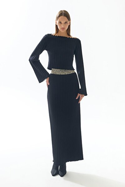 Jus De Pommes SİYAH TRİKO ÖRME BLUZ ETEK TAKIM