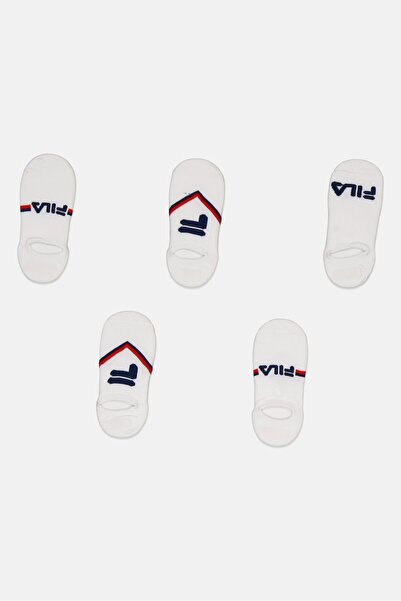 Fila جوارب غير مرئية بشعار العلامة التجارية للرجال، 5 أزواج، باللون الأبيض