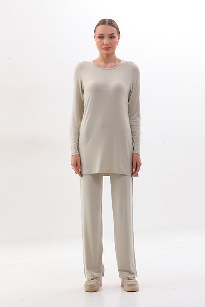penyebizden Women's Viscose Full Lycra Tunic-Beige